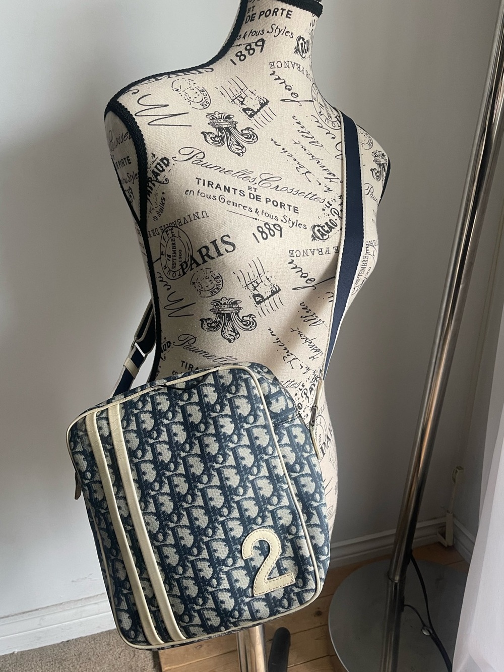 Dior Galliano Era 2000’s Blue Oblique Canvas Crossbody Bag